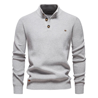 Michiel | Herrenpullover mit Knopfdesign