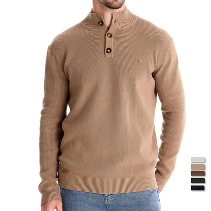 Michiel | Herrenpullover mit Knopfdesign